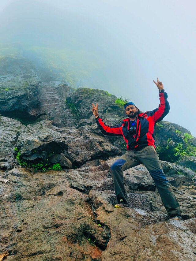 Harihar Fort Trek: Steep Climb, Breathtaking Views, and Tranquil Summit